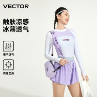 VECTOR潛水服女防曬速乾顯瘦長袖短褲套裝遊泳衣女衝浪浮潛水母衣