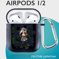 Темно-синий чехол силиконовый для наушников Apple AirPods 2 Богатый Мышонок