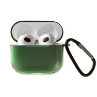 Чехол для наушников AirPods 3 полупрозрачный темно-зеленый