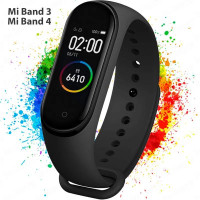 Ремешок для фитнес-браслета Xiaomi Mi Band 3/4 / Черный