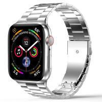 Металлический блочный ремешок для Apple Watch , 38mm / 40mm / 41mm Series 1-8 , SE ; Стальной браслет для Эпл Вотч Серии 1-8 и СЕ 38мм / 40мм / 41мм - Серебристый ремень