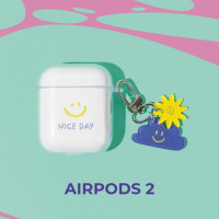 Чехол coverover на аирподс 1/2. Чехол для беспроводных наушников AirPods 1 / 2 . Принт "Nice Day"