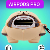 Чехол на аирподс про "Милая Акула" / Силиконовый чехол для Airpods Pro с карабином Bear Shark