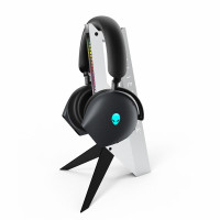 Инопланетные наушники RGB светящаяся металлическая подставка,белый