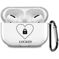 Силиконовый прозрачный чехол для наушников AirPods Pro (на АирПодс Про) с 3D принтом "Locked"