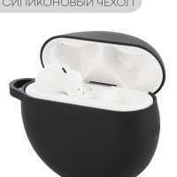 Силиконовый чехол для беспроводных наушников Huawei FreeBuds 3 (Хуавей Фрибадс 3), бренд КАРТОФАН, черный