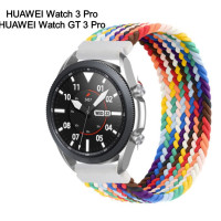 Сменный, тканевый ремешок MyPads  для умных смарт-часов HUAWEI Watch 3 Pro/GT 3 Pro 22мм из прочного, плотного, качественного нейлон, с дизайном Спорт радужный