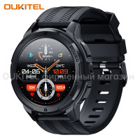 Умные часы Oukitel BT10 водонепроницаемые, с измерением давления, пульса, кислорода в крови (РУССКАЯ ВЕРСИЯ), 50mm, черный