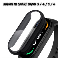 Чехол со стеклом для Xiaomi Mi Band 3/4/5/6 черный