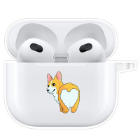 Чехол Krutoff Clear Case для AirPods 3 Рисованный корги вид 2