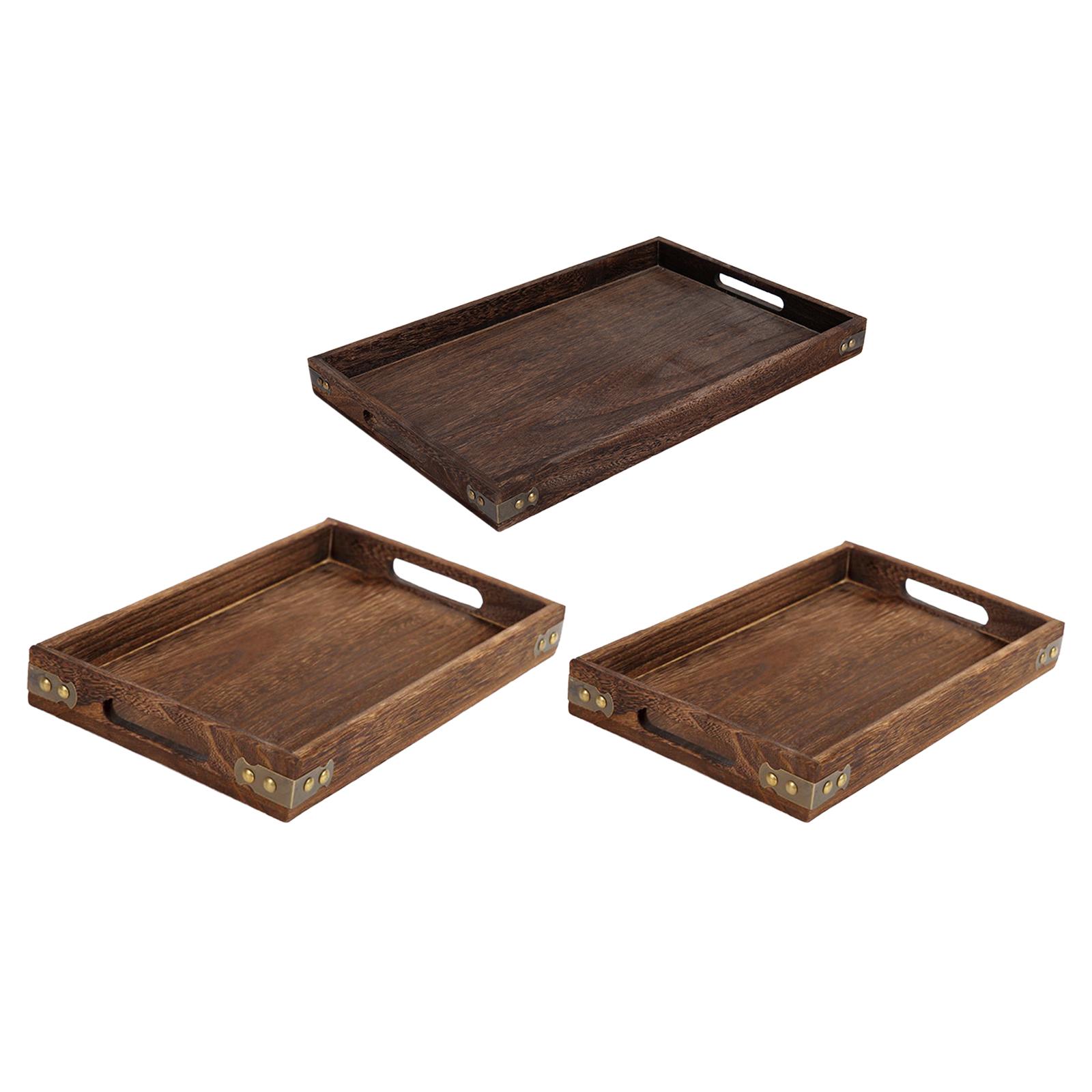 Multipurpose Wooden Serving Tray Accessory Convenient to Use Simple to Clean and Maintain Dessert Tray Tea Cup Tray Space Saving