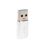 Переходник Jamme с USB 3.0 (папа/выход) на Type-C (мама/вход), Адаптер OTG Type-C для мобильных устройств, планшетов, смартфонов и компьютеров, серебристый