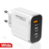 Зарядное устройство PD USB 40 Вт, адаптер USB C для быстрой зарядки iPhone, Xiaomi, Samsung, Huawei, зарядное устройство, быстрая зарядка 3,0, вилка EU/US