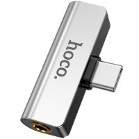 Разветвитель Hoco LS26 USB Type-C (m) - AUX 3.5мм (f) +USB Type-C (f) Серебристый