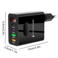 Блок зарядный USB 45 Вт с 2 USB-портами и цифровым дисплеем