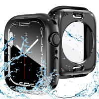 Goton 2 в 1 водонепроницаемый чехол для Apple Watch Series 8 76 5 4 SE 360 Защитный стеклянный чехол Жесткий бампер для ПК