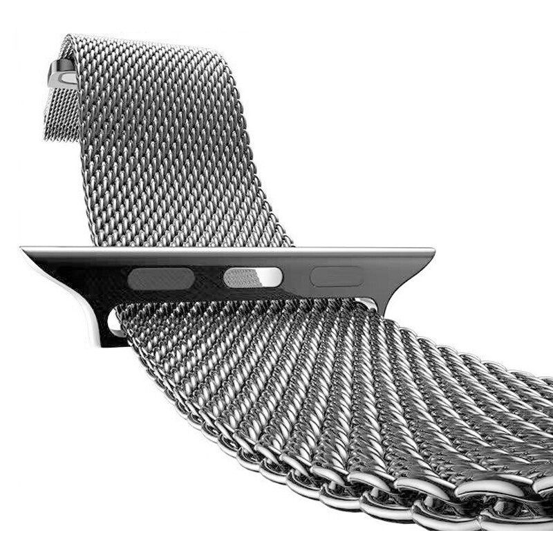 Миланский ремешок для Apple Watch 42mm 44mm 45mm 49mm 1- 8, SE и ULTRA Металлический / стальной браслет Эпл вотч 42мм 44мм 45мм 49мм, Миланская петля, Перламутровый, разноцветный, градиент, хамелеон