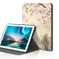 Чехол-обложка футляр MyPads для Huawei MediaPad M5 Lite 10 (BAH2-L09/ W09/ AL10) тонкий с магнитной застежкой необычный с красивым рисунком тематика Японское дерево Сакура