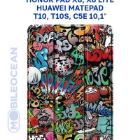 Чехол для Huawei MatePad T10, T10s, Huawei MatePad C5e, Honor Pad X8 X8 Lite (10.1") с магнитом, с рисунком ГРАФФИТИ / Хуавей Мейтпад Мате Пад Т10 Т10s С5е Хонор Пад Х8 Лайт