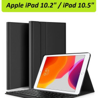 GoodChoice/ Чехол для планшета Apple iPad 10.2 / 10.5" со съемной беспроводной Bluetooth клавиатурой с русскими буквами нанесенными гравировкой