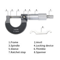 Точный микрометр 0-25 мм 0,01 мм внешний метрический калибр