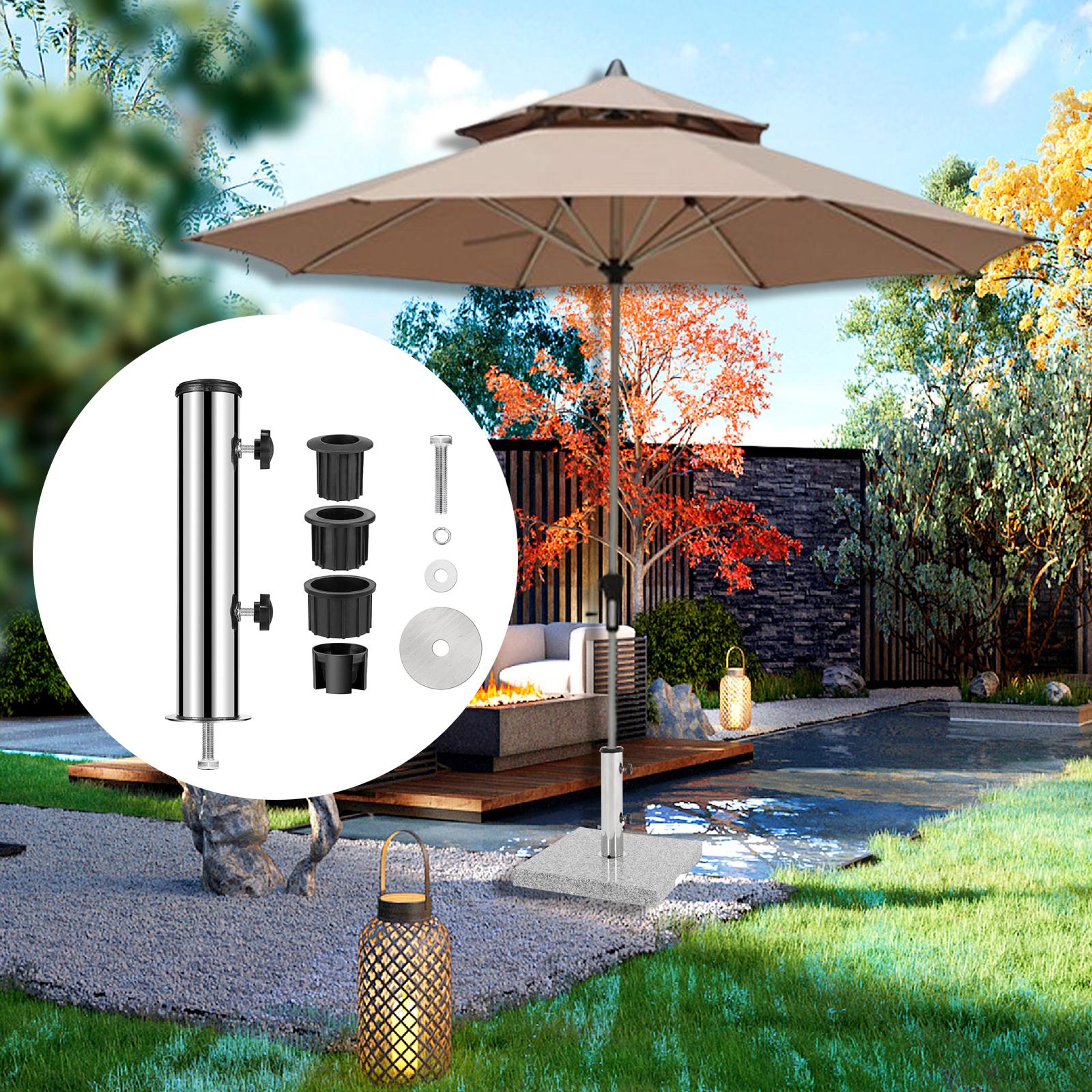 Umbrella Base Stand Tube Patio Deck Steel for Pontoons Yard Summer Beach Outside