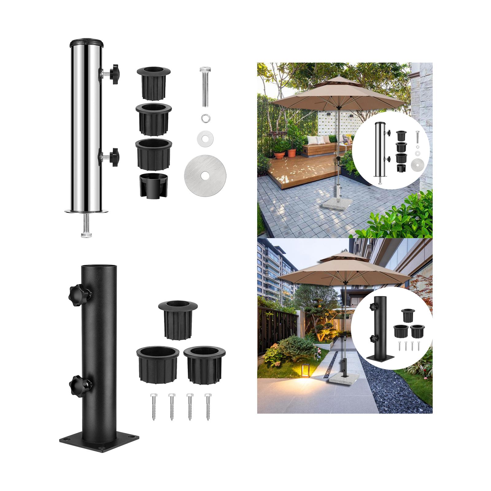 Umbrella Stand Tube Patio Steel Deck for Lawn Summer Beach Backyard Balcony Pontoons