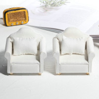 玩具沙发新款1:12娃娃屋微缩迷你家具布艺沙发3件套微缩模型场景