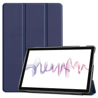 Чехол-обложка MyPads для Huawei MatePad Pro 5G LTE 10.8 (MRX-W09) / Huawei MatePad Pro 10.8 (2021) WRR-W09 тонкий умный кожаный на пластиковой основе с трансформацией в подставку синий