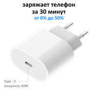 Блок питания для зарядки телефона type c 20W / Адаптер для Samsung, xiaomi