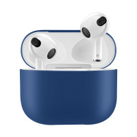 Ультратонкий силиконовый чехол NAM для наушников  Apple AirPods 3  / противоударный   кейс для наушников  AirPods 3, синий