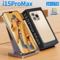 Смартфон i 15 Pro Max 6.7 дюйм смартфоны Русская версия+i 15 Pro Max  чехол 12/1 ТБ, золотой