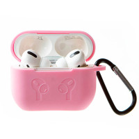 Силиконовый чехол с карабином для наушников Apple AirPods Pro, розовый