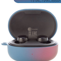 Пластиковый чехол для наушников Xiaomi Redmi AirDots 3 (Сяоми Редми Аирдотс 3, Ксиаоми) с матовым покрытием, бренд КАРТОФАН, фиолетово-синий градиент