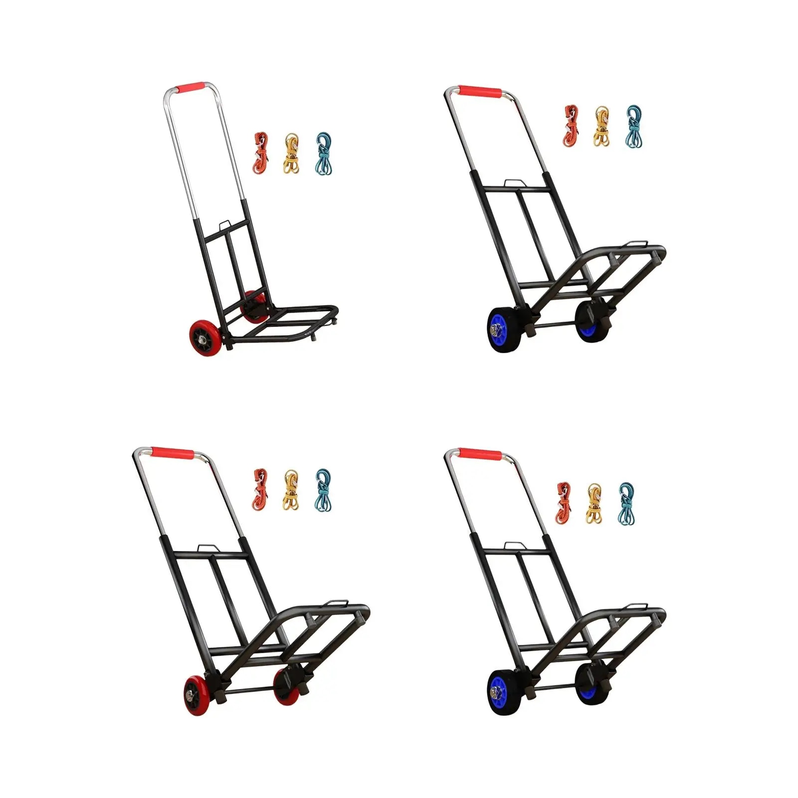 Foldable Hand Truck Dolly Adjustable Handle Trolley Cart Retractable 22.8inch-36.2inch for Travelers Portable Collapsible Dolly