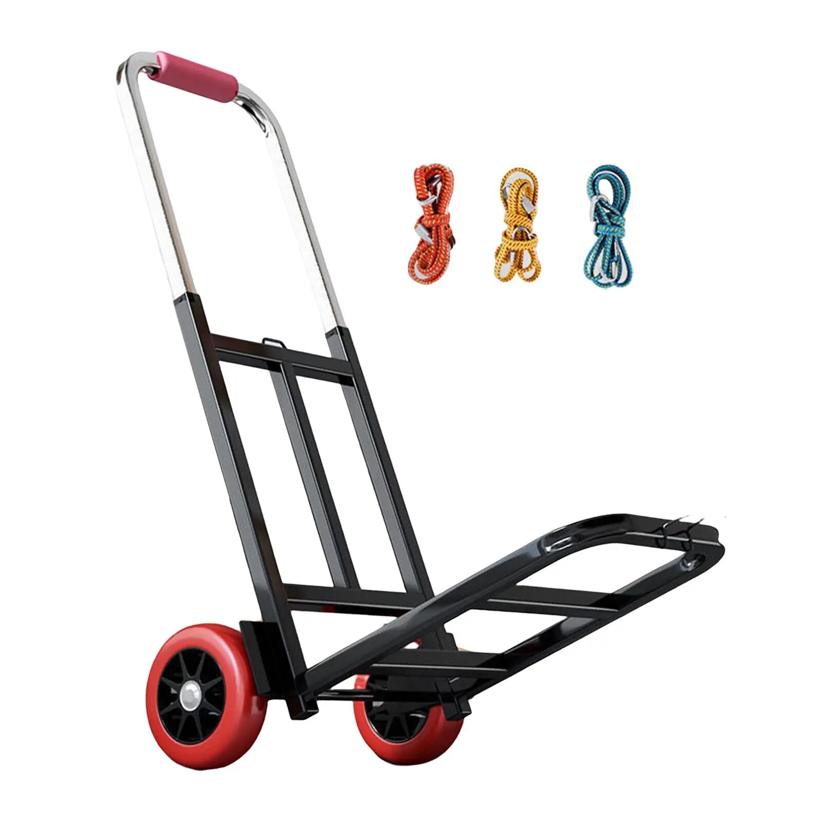 Folding Hand Truck Lightweight Multi Purpose Luggage Trolley Cart Max 70kg/154lbs for Carrying Grocery Travel Shopping Outdoor