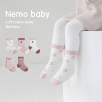 儿童袜子2022秋冬新品可爱花朵女宝宝棉袜男童女童婴儿中筒袜批发