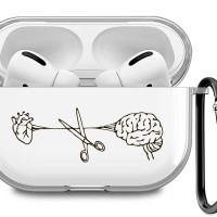 Прозрачный чехол для наушников AirPods Pro / на АирПодс Про силиконовый с 3D принтом "Cut It"