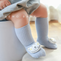 新生儿宝宝袜子春秋无骨松口婴儿袜子卡通公仔防滑点胶儿童学步袜