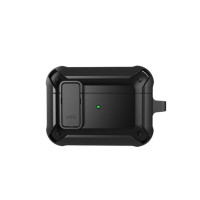 Противоударный чехол-бампер для AirPods 3 / Эирподс 3 / Защитный кейс с кнопкой , Цвет Черный