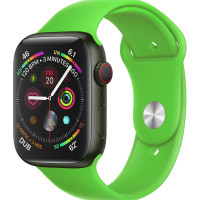 Ремешок силиконовый для Apple Watch в корпусе 42/44/45 мм, размер запястья - S(M), Зеленый ремешок на часы Эпл Вотч