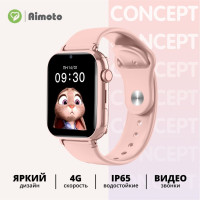 Умные часы для детей Aimoto Concept  - 4G часы телефон в стильном дизайне с GPS геолокацией и видеозвонками , 35mm, Розовый