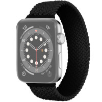Ремешок для умных часов Apple Watch (Эпл Вотч) 42/44/45/49mm InnoZone 145мм APWTNY-M42-05, черный, нейлоновый, плетеный
