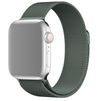 Ремешок для умных часов Apple Watch (Эпл Вотч) 42/44/45/49mm InnoZone APWTMS42-23, еловый зеленый, миланская петля, металлический