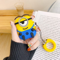 Чехол для наушников AirPods 1/2 противоударный, с карабином Minions