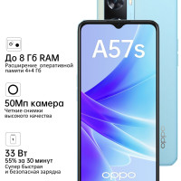 Смартфон OPPO A57s 4/64 ГБ, синий