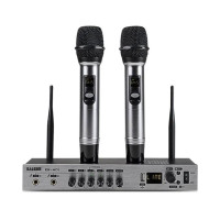 Многофункциональный 4-канальный беспроводной микрофон EALSEM HD1 UHF с USB2.1 Bluetooth MP3 запись эхо музыки 100 м 640-690 МГц