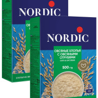 Nordic Овсяные хлопья с овсяными отрубями, 500г х 2шт