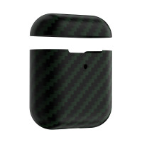Кейс ANNET MANCINI Сarbon Series для AirPods (AM-AIR-K-GR) Green Matte из карбона, темно-зелёный