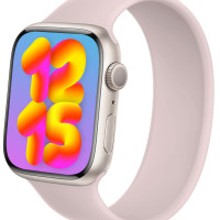 Размер длины № 5, ремешок Solo Loop для 38mm-40mm-41mm Apple Watch корпусов всех серий (с 1 по 8), силиконовый монобраслет цвета розовый бетон